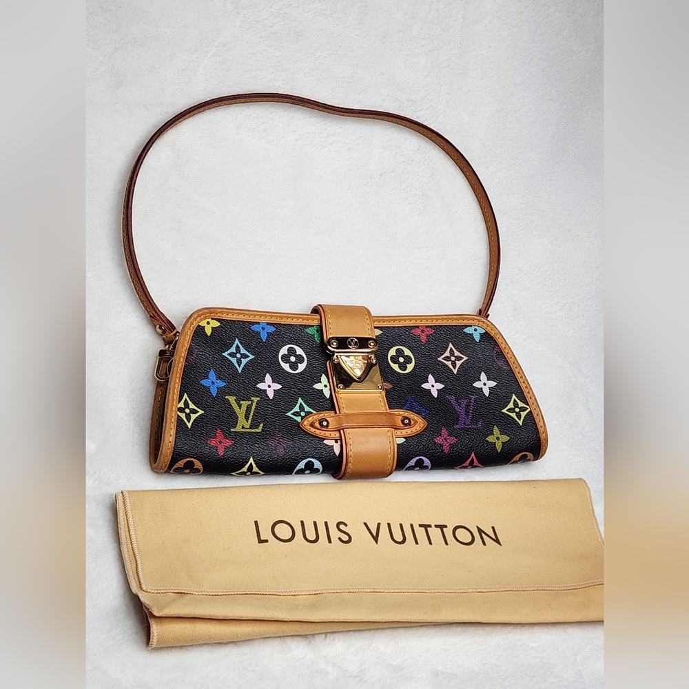 Authentic Louis Vuitton black multicolor Shirley